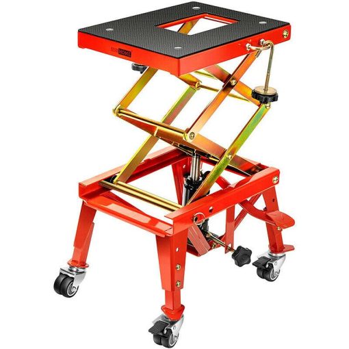 350lbs Hydraulic Motorcycle Lift Table ATV Dirt Bike Scissor Jack Stand 4 Wheels - Image 10