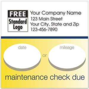 Static Cling Service Label with Gold Bottom Border 2.5 x 2.5 Nebs/Deluxe No. 58165