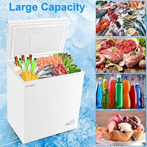 Chest Freezer,5.3 Cu.Ft Large Capacity Chest Freezer,Low Noise & Energy Saving with Removable Basket & Adjustable Thermostat for Home, Shop, Kitchen, Department, Bar. (White) - Image 7