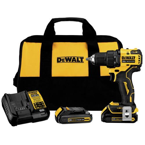 DEWALT ATOMIC 20V MAX Brushless Compact 1/2 in. Cordless Drill Driver Kit (1.5 Ah) - DCD708C2