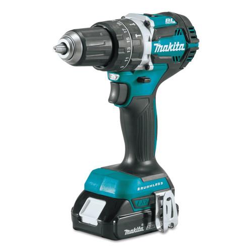 Makita 18V LXT Lithium-Ion Compact Brushless 1/2 in. Cordless Hammer Drill (2 Ah) - XPH12R - Image 2