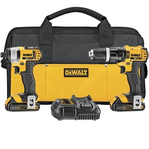 DEWALT 20V MAX Cordless Lithium-Ion 1/2 in. Compact Hammer Drill and Impact Driver Combo Kit - DCK285C2