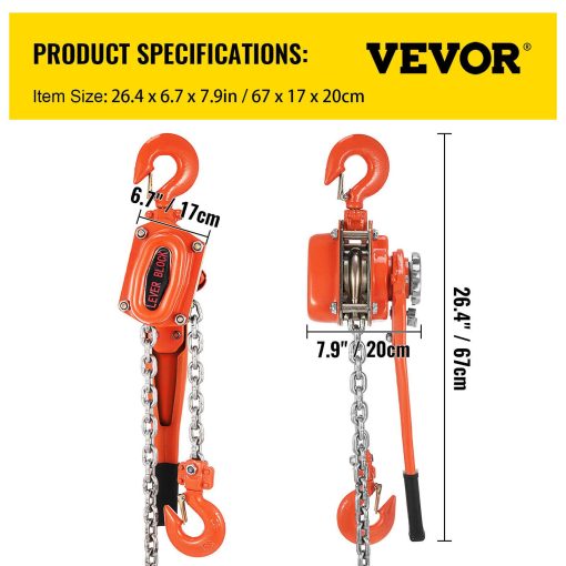 3Ton Chain Lever Block Hoist Come Along Puller Ratchet Type Lift 10' 6600LBS - Image 7