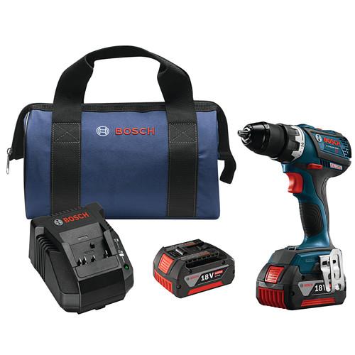 Factory Reconditioned Bosch 18V Lithium-Ion EC Brushless Compact Tough 1/2 in. Cordless Drill Driver Kit (4 Ah) - DDS183-01-RT