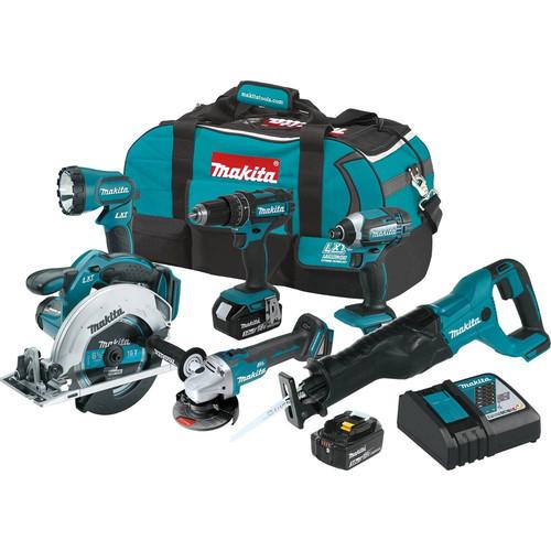 Makita 18V LXT Cordless Lithium-Ion 6-Tool Combo Kit - XT610