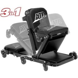 ATD Heavy Duty 3-in-1 Low Profile Under Car Z Creeper 81049 – Black Padded Seat