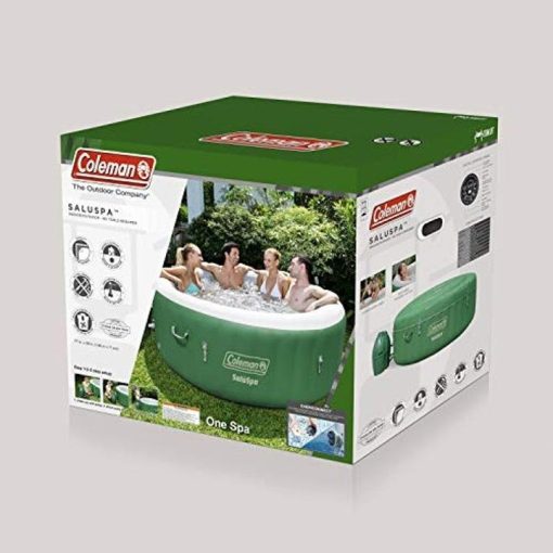 Coleman SaluSpa Inflatable Hot Tub Spa, Green & White - Image 7
