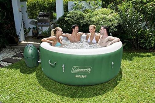 Coleman SaluSpa Inflatable Hot Tub Spa, Green & White - Image 8
