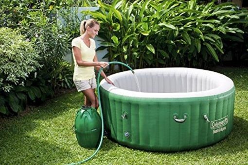 Coleman SaluSpa Inflatable Hot Tub Spa, Green & White - Image 9