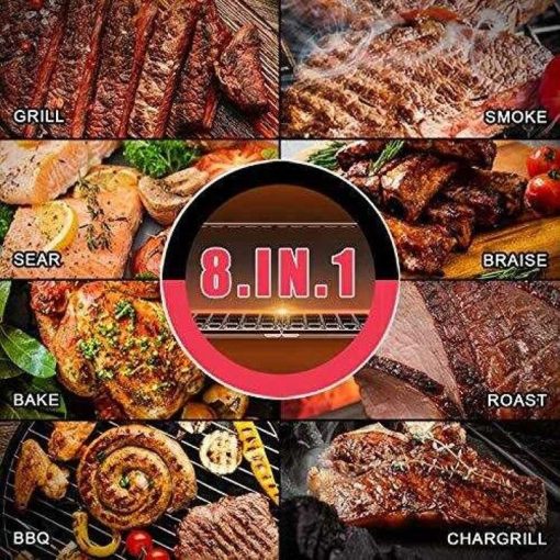 ASMOKE Portable Wood Pellet Grill and Smoker with Auto Temper Control, 8 in 1 BBQ Grill Set AS300, 256 Sq. in. Cooking Area – Includes Waterproof Grill Cover and Meat Probe, Apple Red - Image 3