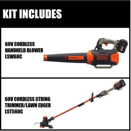 100 MPH 400 CFM 60V MAX Cordless Handheld Leaf Blower with Bonus 2-in-1 String Grass Trimmer/Lawn Edger Included - Image 9